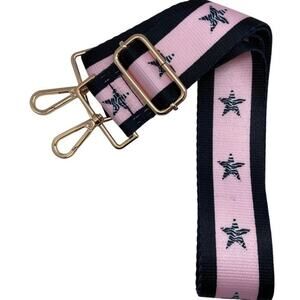 Black Light Pink Stars and Stripes Adjustable Crossbody Bag Purse Guitar Strap